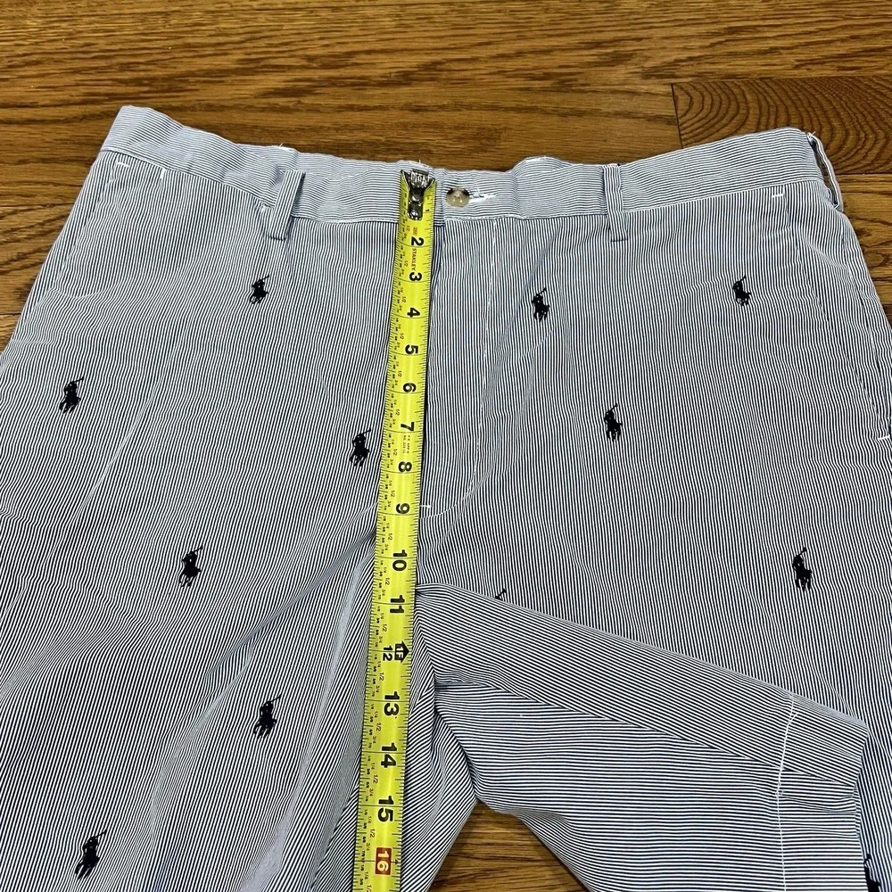 Polo Ralph Lauren Shorts Mens 38x8 Classic Fit Seersucker Pony‎ Logo Nautical